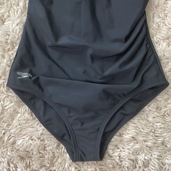 Speedo Black Ruched One Piece Swimsuit - Picture 4 of 9